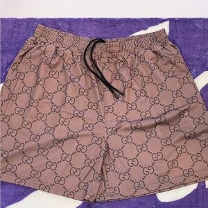 Gucci Tan Logo Men's Athletic Shorts